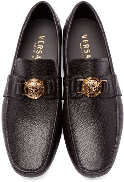 versace papucs|versace black leather shoes.